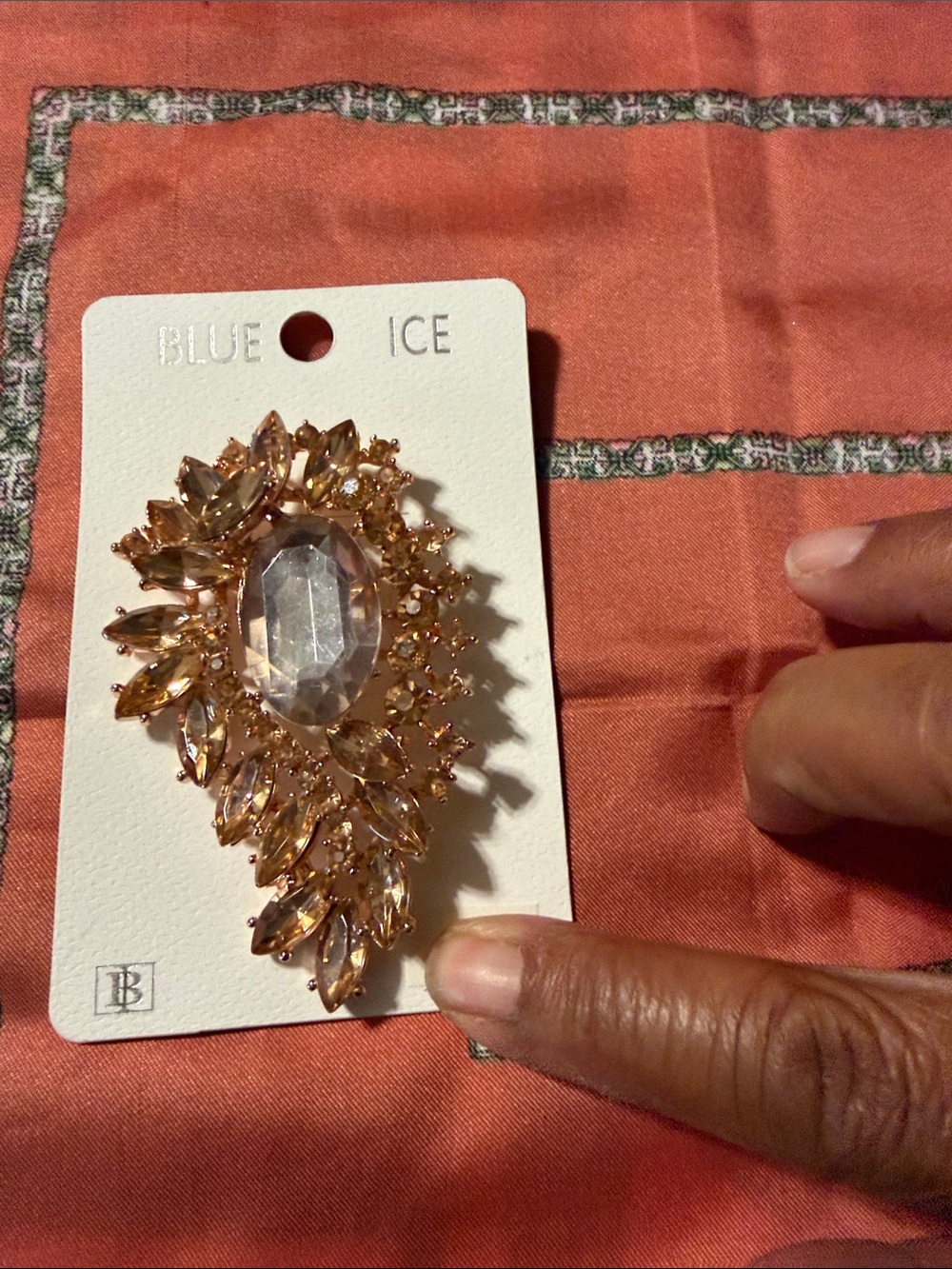 Rose Gold Crystal Statement Brooch. -064